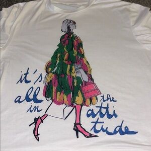 Zara White Graphic Tee with Multicolor Design